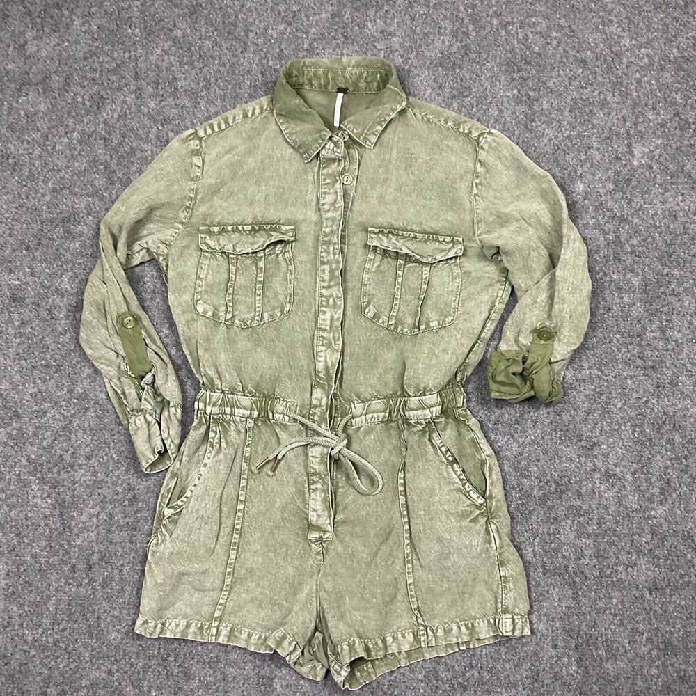 Young Fabulous And Broke Shorts Womens Size XS Green Lakeside Romper Casual